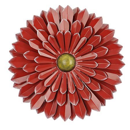 Red Flower Metal Wall Plaque, 20 In (View 8 of 15)