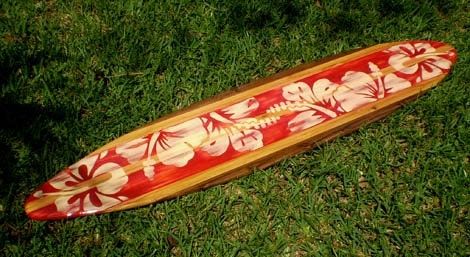 Red Vintage Distress Classic Surfboard Wall Art Solid Wood Pertaining To Surfing Wall Art (View 2 of 15)