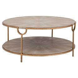Regina Andrew Vogue Regency Round Grey Shagreen Brass For Gray And Black Coffee Tables (View 15 of 15)