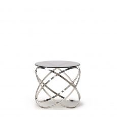 Renata – Coffee Table With Grey Glass Top & Stainless Within Gray Wood Black Steel Coffee Tables (View 15 of 15)