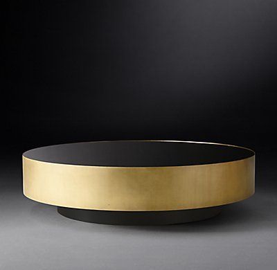 Rh'S Moore Round Coffee Table:informedthe Spare Lines With Aged Black Coffee Tables (View 3 of 15)