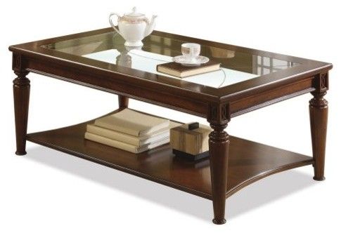 Riverside Yorktown Rectangle Cocktail Table – Glass Top Pertaining To Espresso Wood And Glass Top Coffee Tables (View 7 of 15)
