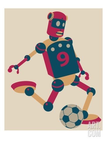 Robot Playing Soccer Giclee Printsabet Brands At Art Pertaining To Robot Wall Art (View 9 of 15)