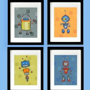 Robot Wall Art Childrens Wall Art Boys Art Robot Art | Etsy Throughout Robot Wall Art (View 11 of 15)
