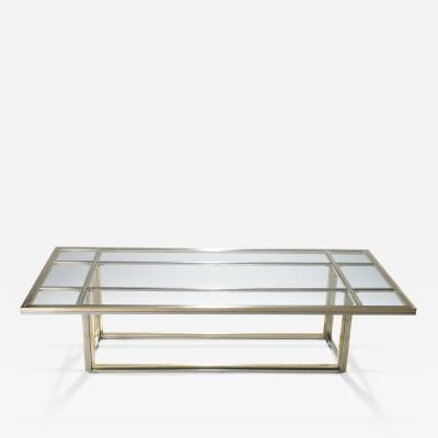 Romeo Rega – Hollywood Regency Large Brass Chrome Coffee With Regard To Chrome And Glass Modern Coffee Tables (View 15 of 15)