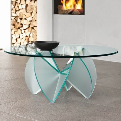 Rosa Del Deserto 90Cm Round Glass Coffee Table With Espresso Wood And Glass Top Coffee Tables (View 1 of 15)