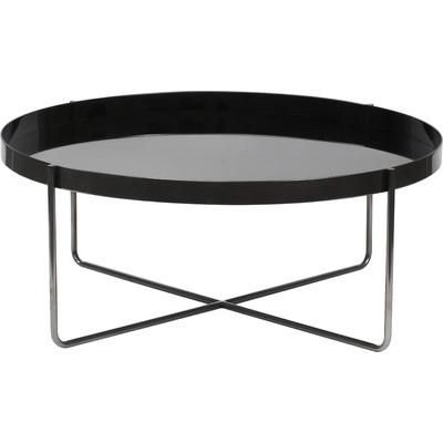 Round Black Stainless Steel Coffee Table Inside Metal Legs And Oak Top Round Coffee Tables (View 12 of 15)