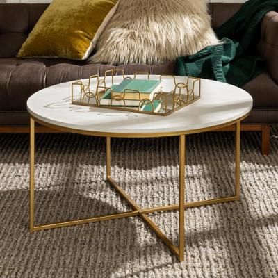 Round – Coffee Tables – Accent Tables – The Home Depot Throughout Smoke Gray Wood Square Coffee Tables (View 5 of 15)