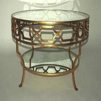Round Gold Detail Trim Mirrored Top Coffee Table Regarding Black And Gold Coffee Tables (View 11 of 15)