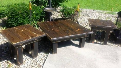 Rustic Farmhouse Coffee Table Set Farm House Distressed Within Rustic Walnut Wood Coffee Tables (View 4 of 15)