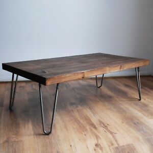 Rustic Vintage Industrial Solid Wood Coffee Table Bare Inside Gray Wood Black Steel Coffee Tables (View 12 of 15)