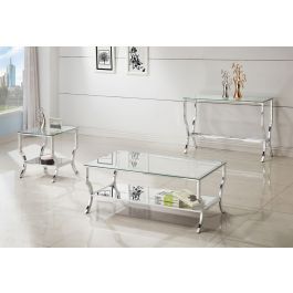 Salem Mirror Accented Coffee Table Pertaining To Silver Mirror And Chrome Coffee Tables (View 11 of 15)