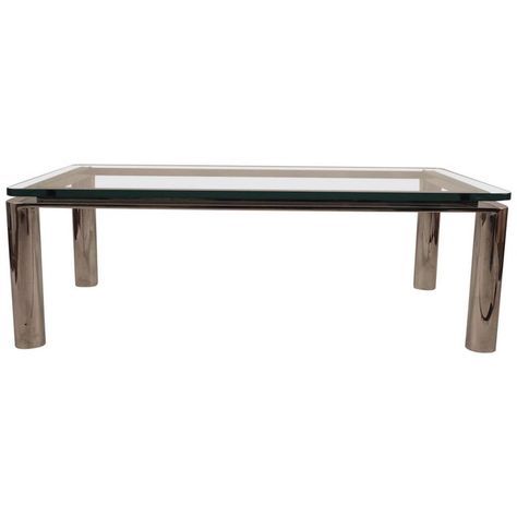 Sergio Mazza Coffee / Cocktail Table – Base Plate Top With Regard To Glass And Chrome Cocktail Tables (View 7 of 15)