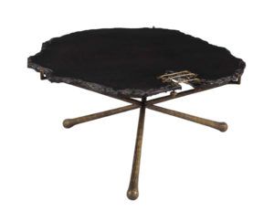 Serra Black Stone Cocktail Table – Tov Furniture Throughout Caviar Black Cocktail Tables (View 1 of 15)