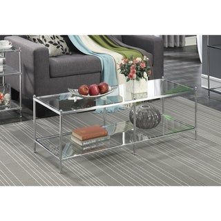 Shop Cordele Chrome And Glass Coffee Tablegreyson With Regard To Geometric Glass Modern Coffee Tables (View 5 of 15)