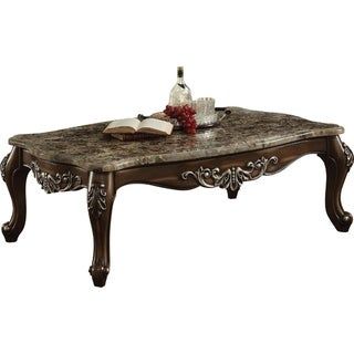 Shop Dark Oak Faux Marble Coffee/ End Tables 3 Piece Set Within Honey Oak And Marble Coffee Tables (View 13 of 15)