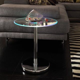 Shop Lorin Cocktail Table Modern Led Accent Table Inspire Regarding Black Round Glass Top Cocktail Tables (View 12 of 15)