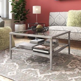 Shop Porch & Den Zenith 30 Inch Square Coffee Table – On For Antique Silver Aluminum Coffee Tables (View 12 of 15)