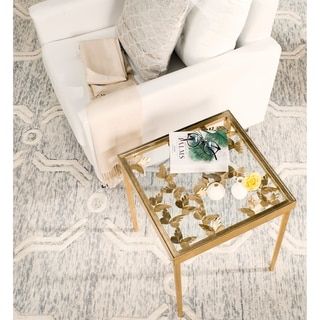 Shop Safavieh Rosalie Antique Gold Leaf Butterfly Console Within Antique Gold Aluminum Coffee Tables (View 10 of 15)