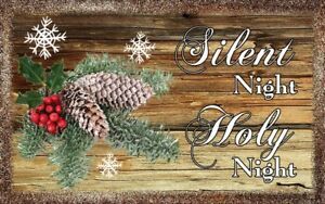(Silent Night) Wall Decor, Distressed,Country, Rustic With Regard To Night Wall Art (View 15 of 15)