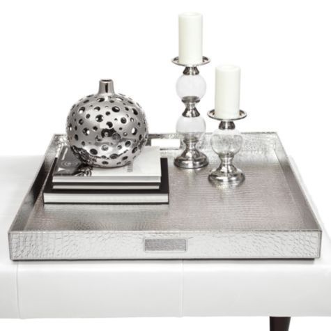 Silver Tray | Elegant Home Decor, Large Square Coffee Regarding Silver Mirror And Chrome Coffee Tables (View 14 of 15)