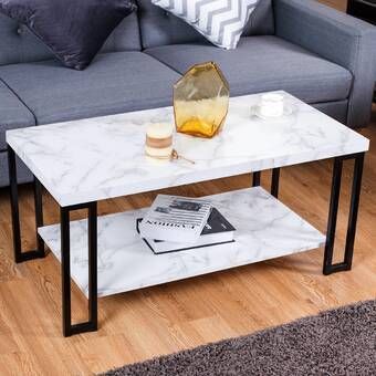 Slate Faux Concrete Coffee Table | Coffee Table, Iron Within Faux White Marble And Metal Coffee Tables (View 5 of 15)
