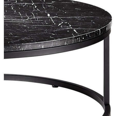 Smart Round Black Marble Coffee Table + Reviews | Cb2 Intended For White Marble Gold Metal Coffee Tables (View 11 of 15)
