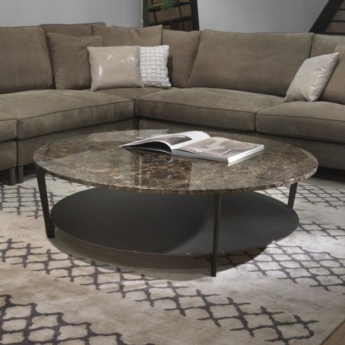 Soho Round Marble Coffee Table & Glass Inside White Stone Coffee Tables (View 3 of 15)