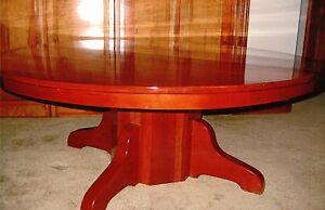 Solid Cherry Wood Round Pedestal Coffee Table | Ebay Pertaining To Heartwood Cherry Wood Coffee Tables (View 8 of 15)