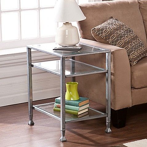 Southern Enterprises Metal/Glass End Table In Silver In Metallic Silver Cocktail Tables (View 6 of 15)