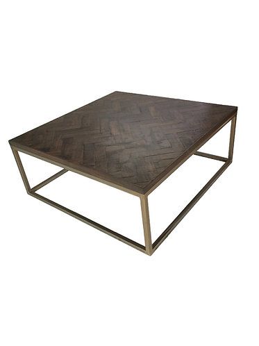 Square Walnut Coffee Table Pertaining To Square Black And Brushed Gold Coffee Tables (View 8 of 15)
