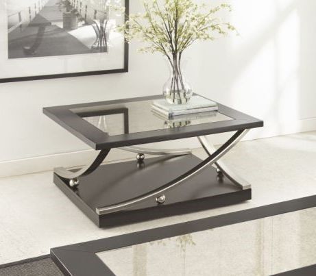 Steve Silver Ramsey Ebony 3Pc Coffee Table Set | Coffee In Metallic Gold Cocktail Tables (View 5 of 15)