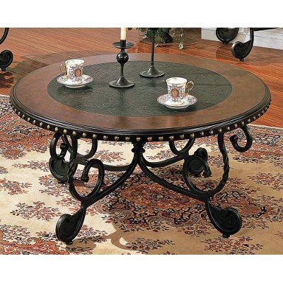 Steve Silver Round Coffee Table – Rosemont | Cherry Coffee Throughout Silver Coffee Tables (View 9 of 15)