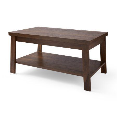 Storage Shelf Logan Coffee Table In Canyon Walnut With Pertaining To 3 Piece Shelf Coffee Tables (View 9 of 15)