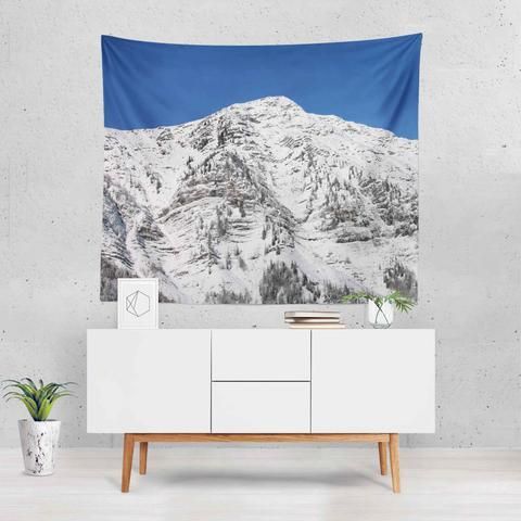 Sunny Mountain – Wall Tapestry (With Images) | Tapestry Regarding Mountain Wall Art (View 7 of 15)