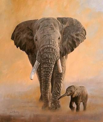 Sunset Wall Art – Painting – African Elephantsdavid Within Sunset Wall Art (View 12 of 15)