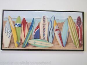 Surfboard Beach Wall Decor Plaque Ocean Theme Sign Surf Pertaining To Surfing Wall Art (View 12 of 15)