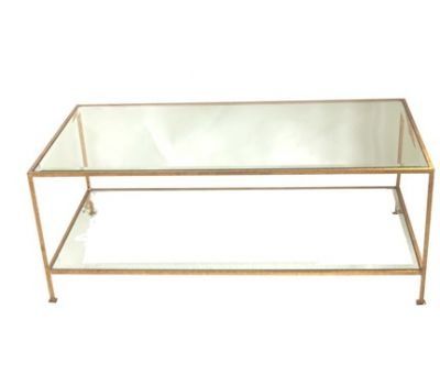 Taylor Rectangular Coffee Table Gold Leaf Table Worlds Intended For Square Black And Brushed Gold Coffee Tables (View 7 of 15)
