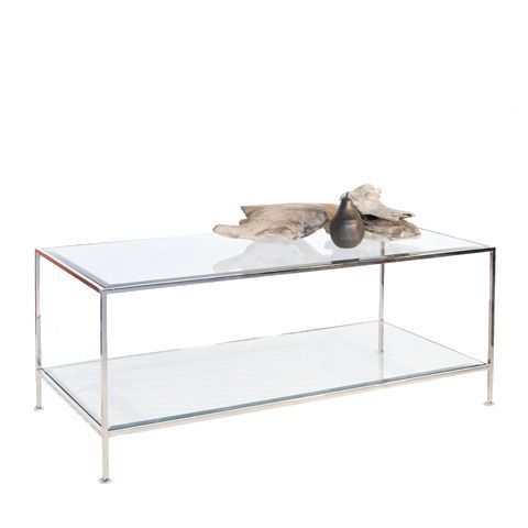 Taylor Rectangular Nickel Coffee Table – Worlds Away Intended For Silver Leaf Rectangle Cocktail Tables (View 7 of 15)