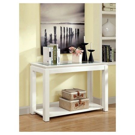 Tellma High Gloss Glass Top Sofa Table White , Slimline Inside White Gloss And Maple Cream Coffee Tables (View 14 of 15)