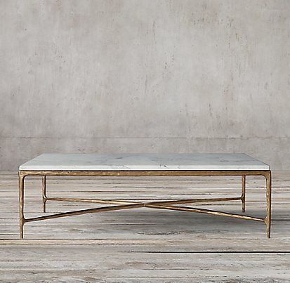 Thaddeus Brass Rectangular Collection – White Marble And Intended For White Marble Coffee Tables (View 14 of 15)
