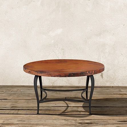 The Arhaus Normandy 38" Round Copper Coffee Table With An Throughout Heartwood Cherry Wood Coffee Tables (View 3 of 15)
