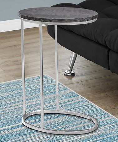This Gray Chrome Accent Table Is Perfect! #Zulilyfinds Pertaining To Mirrored And Chrome Modern Cocktail Tables (View 3 of 15)