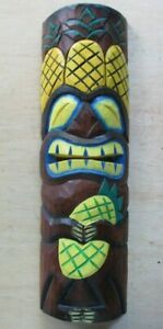 Tiki Mask 20" Wood Hawaiian Island Home Wall Decor Tribal Pertaining To Urban Tribal Wood Wall Art (View 11 of 15)