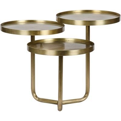 Tre Metal Table, Metal (With Images) | Metal Table, Metal For Antique Brass Round Cocktail Tables (View 15 of 15)