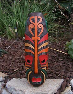 Tribal Maori Tiki Wood Mask Patio Tropical Bar Wall Art 20 Pertaining To Tropical Wood Wall Art (View 8 of 15)
