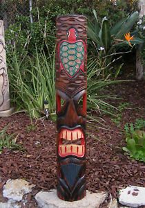 Tribal Tiki Turtle Wood Mask Patio Tropical Bar Wall Art Regarding Tropical Wood Wall Art (View 13 of 15)