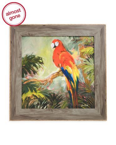 Tropical+Parrot+Painting+In+Wood+Frame | Art, Wall Art With Tropical Framed Art Prints (View 7 of 15)