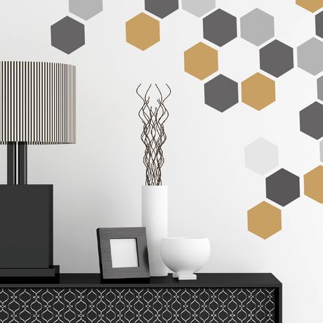 Truu Design Self Adhesive Decorative Hexagon Wall Decals Regarding Hexagons Wall Art (View 11 of 15)