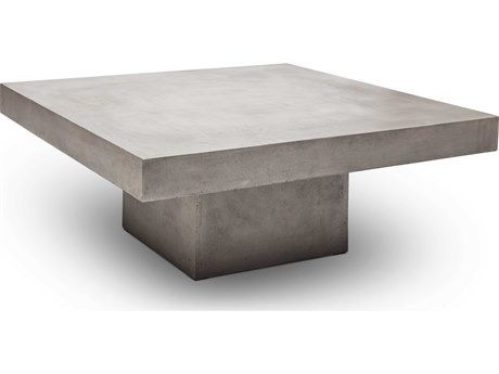 Urbia Outdoor Bloc Ivory 39'' Wide Concrete Square Coffee In Smoke Gray Wood Square Coffee Tables (View 3 of 15)
